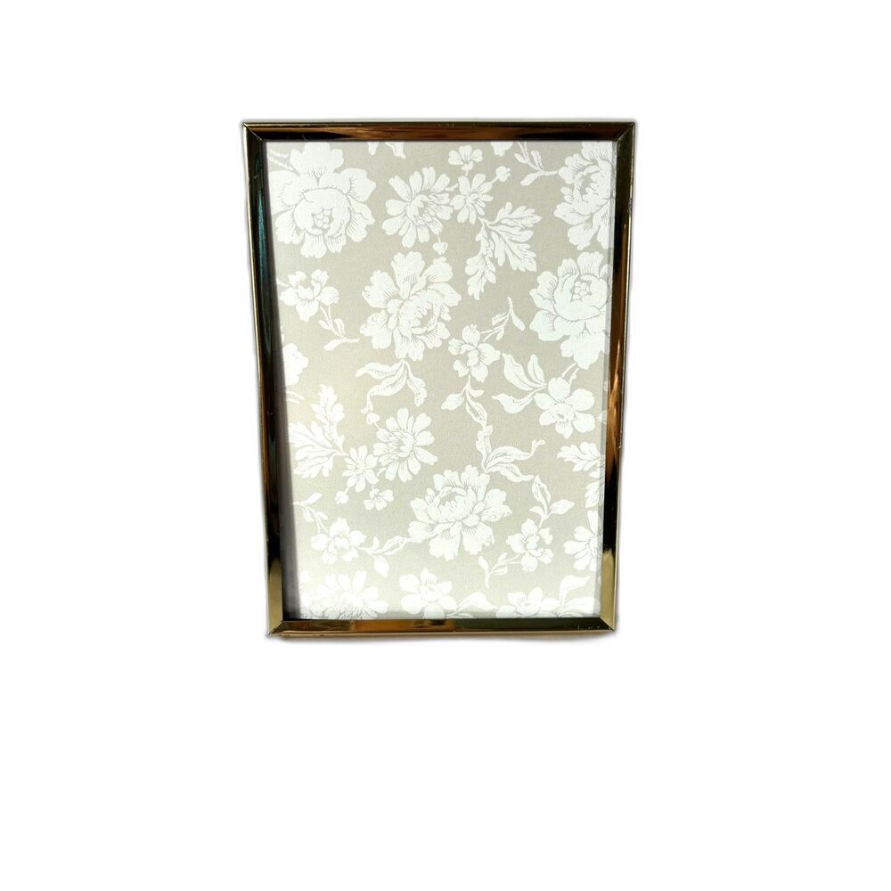 Vintage Gold Toned Metal Picture Photo Frame 5"x7" MCM Embossed